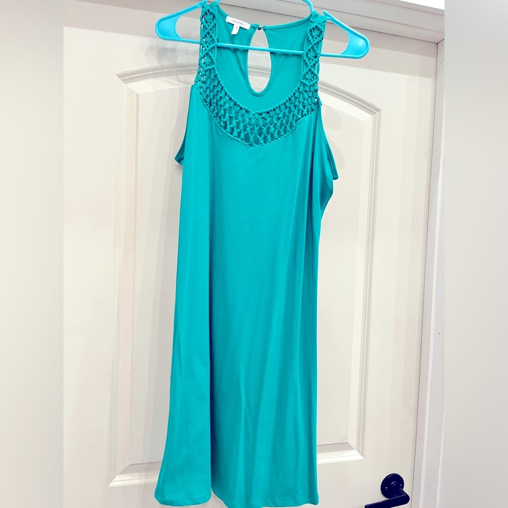 Green (more green than teal like the picture shows) Maurice’s casual dress